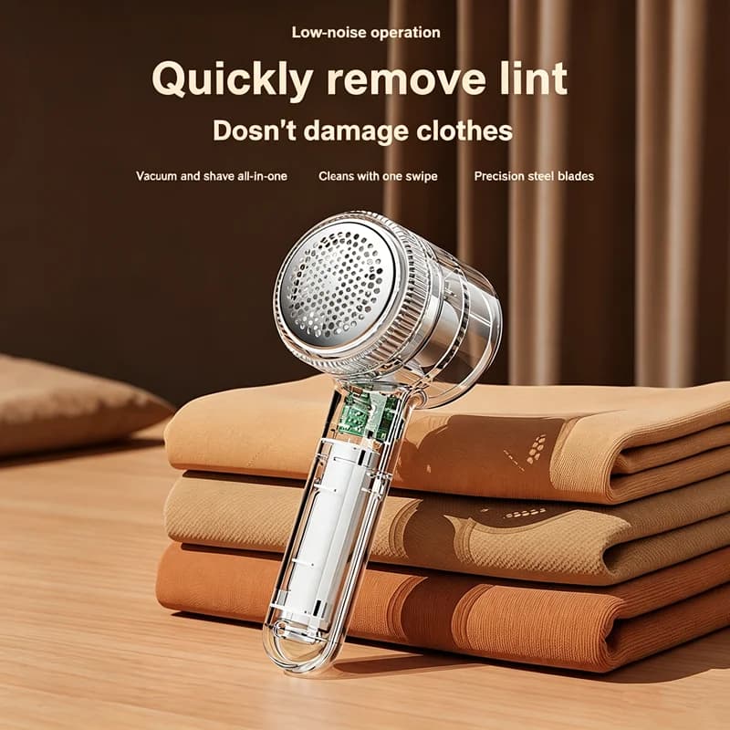 Wireless Transparent Lint Remover Electric Fabric Shaver Integrated Clothes Hair Ball Trimmer Portable Fuzz Pellet Remover
