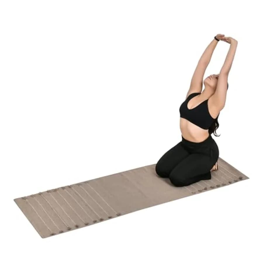 Tappetino Yoga in Cotone Biologico Fatto a Mano, Tappeto per Esercizi in Cotone Intrecciato, Assorbente e Lavabile a Mano, Ideale per Allenamenti Yoga