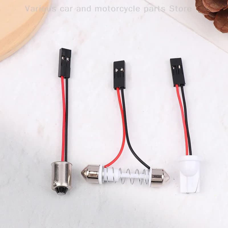 10 Pz Adattatore Per Luce Auto Pannello Led Luce Freno Interni Auto Cupola Lampadina T10 BA9S T4W Barra Appesa A Rosa Cavo del Connettore