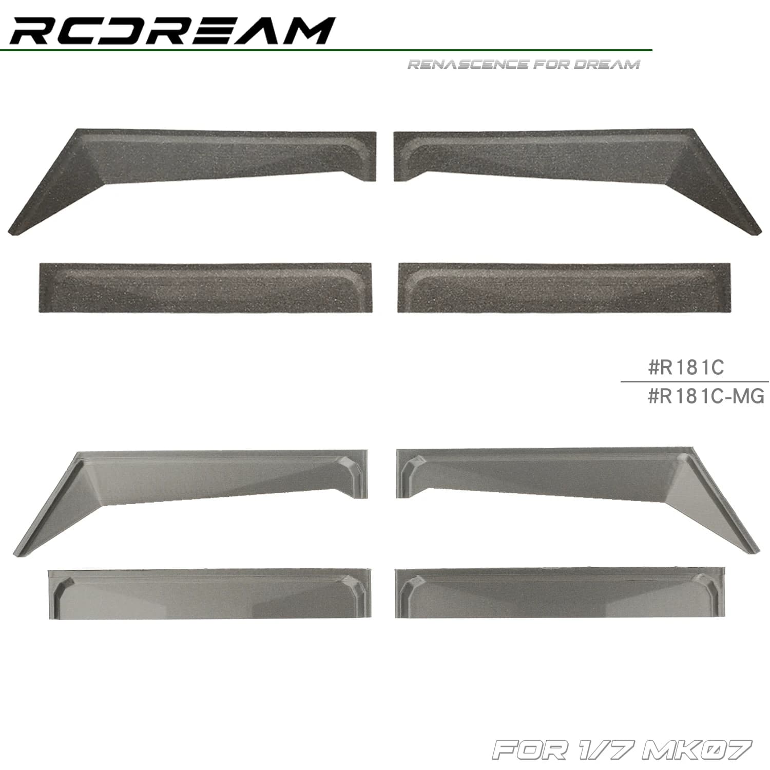RCDream 1/7 Finestra Laterale Deflettore del Vento Parapioggia Scudi Meteo 3D Stampato per 1/7 MK07 JK07 RC Corpo Parti di Aggiornamento # R181C