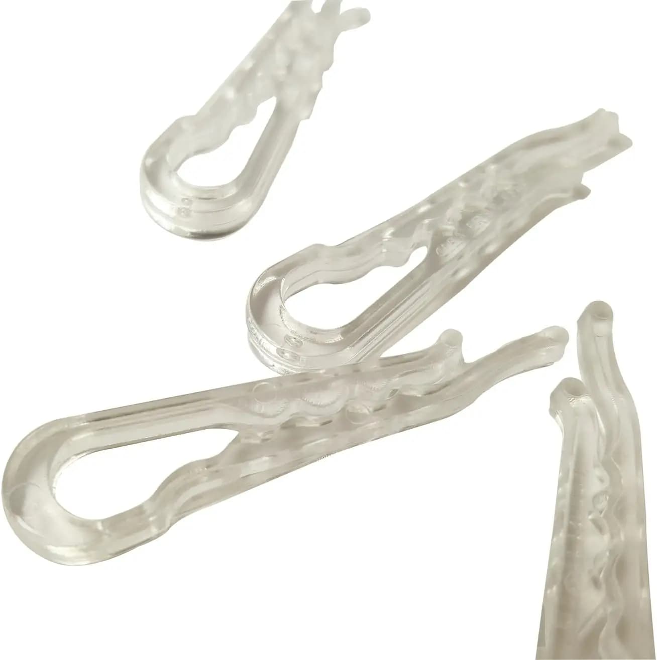 U Shape Clear Plastic Alligator Clips for Shirts Socks Pants Folding Ties Hold Garments in Place
