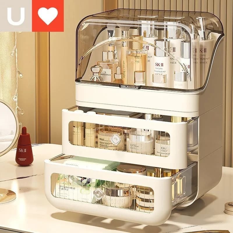 AOLIVIYA Bedroom Storage Box Storage Locker Cabinet Drawer Desk Organizer For Lipstick Skincare Cosmetics Shelf Tray Unit