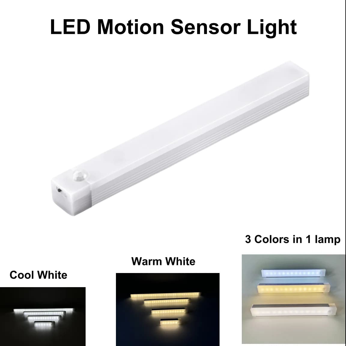 Motion Sensor Bar Light Type C Rechargeable Light LED Magnetic Attraction Night Light for Kitchen Bedside Wardrobe Bookcase