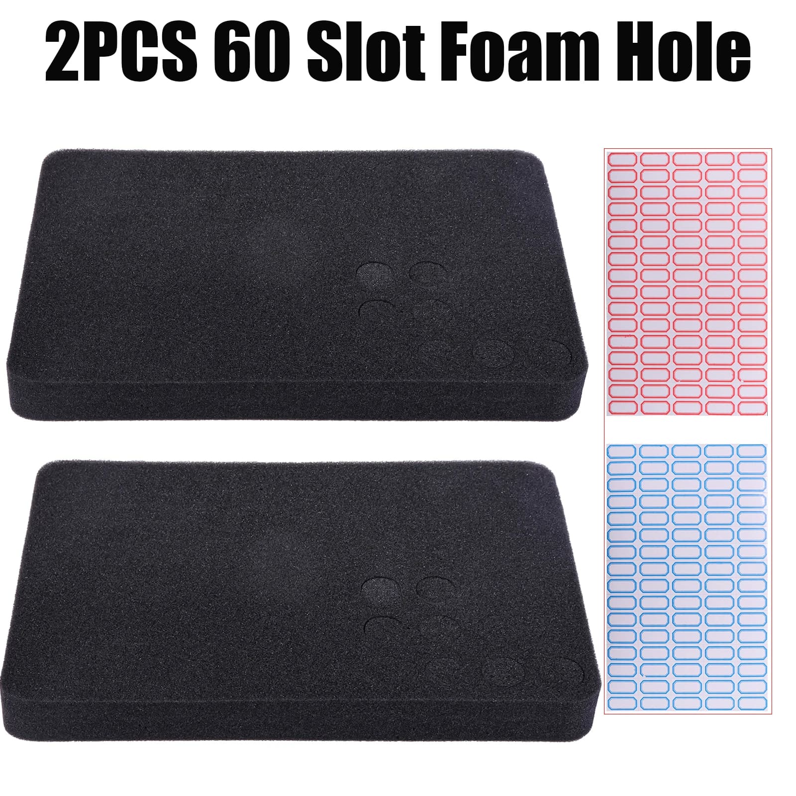 60/80 Slot Foam Organizer Pad with Removable Dividers for 15ml/10ml Nail Polishes Essential Oils - Bottom Section Not Included