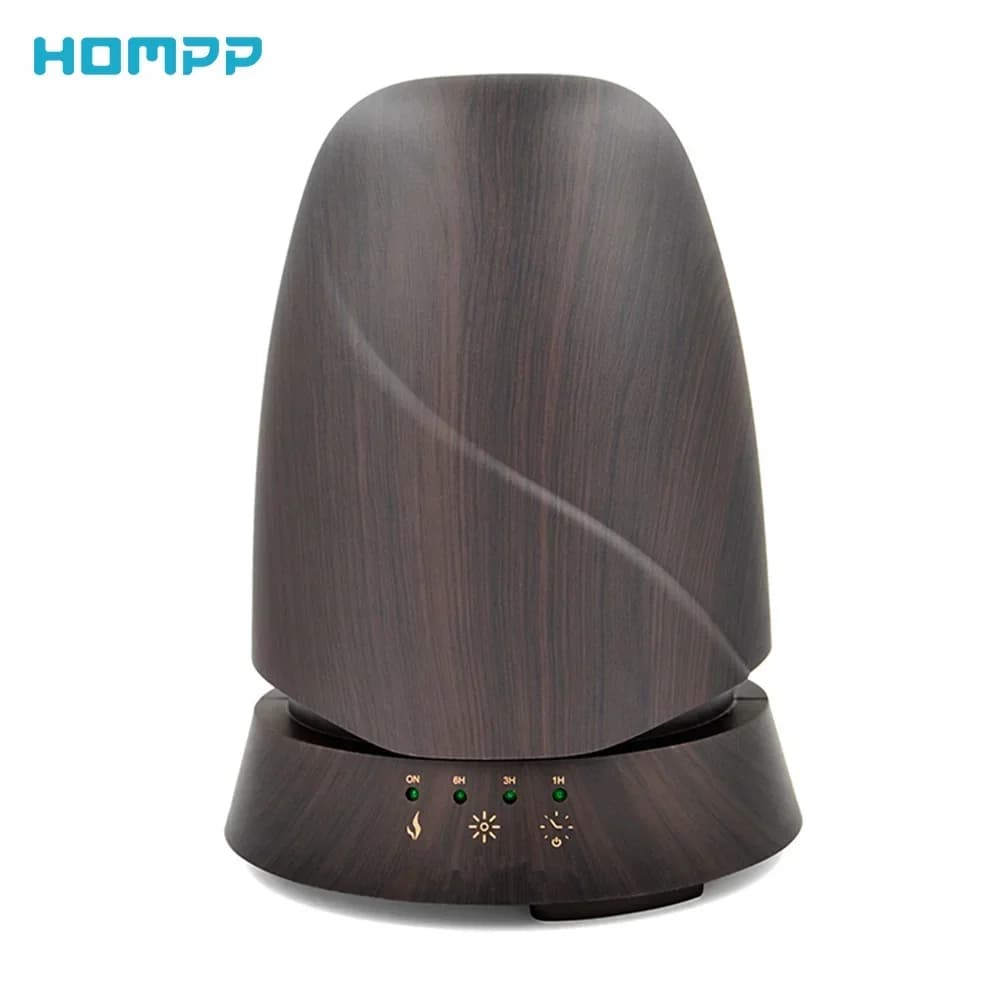 Umidificatore d'aria Oli essenziali Diffusore di aromi Lampada a venature del legno Macchine per aromaterapia a 4 tempi per la camera da letto di casa del bambino 350ml Spegnimento automatico