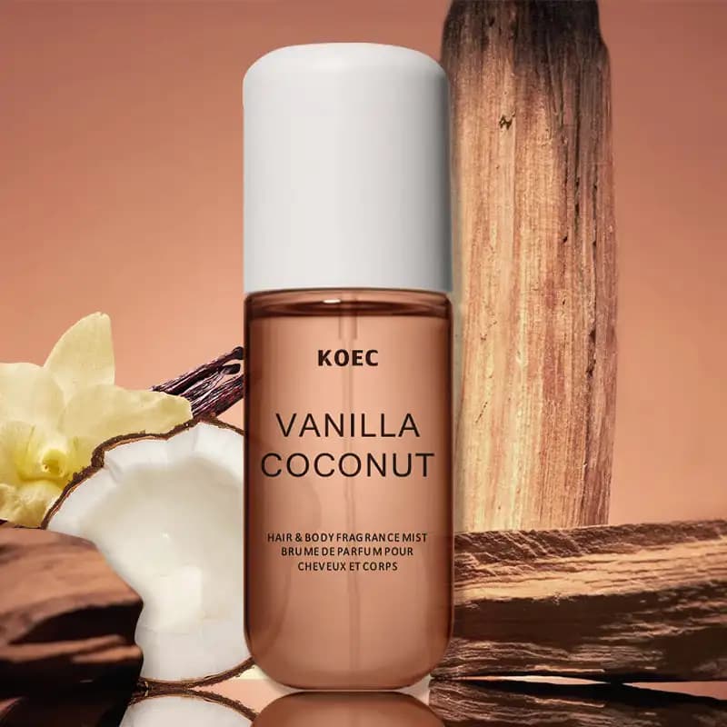 KOEC Vanilla & Coconut Fragrance Mist Perfume Refreshing Moisturizing Triple Notes Plant Fragrances Propylene Glycol