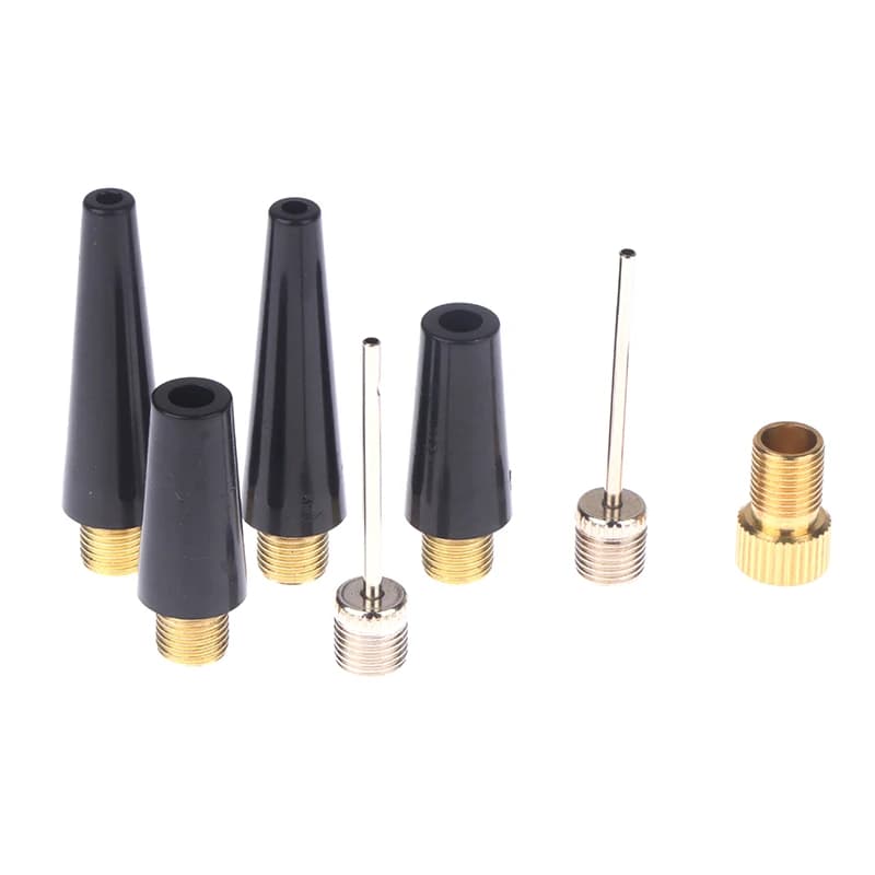 2 set kit adattatore ugello ago palla valvola aria gonfiabile ago pompa palla per calcio basket calcio bici pneumatico