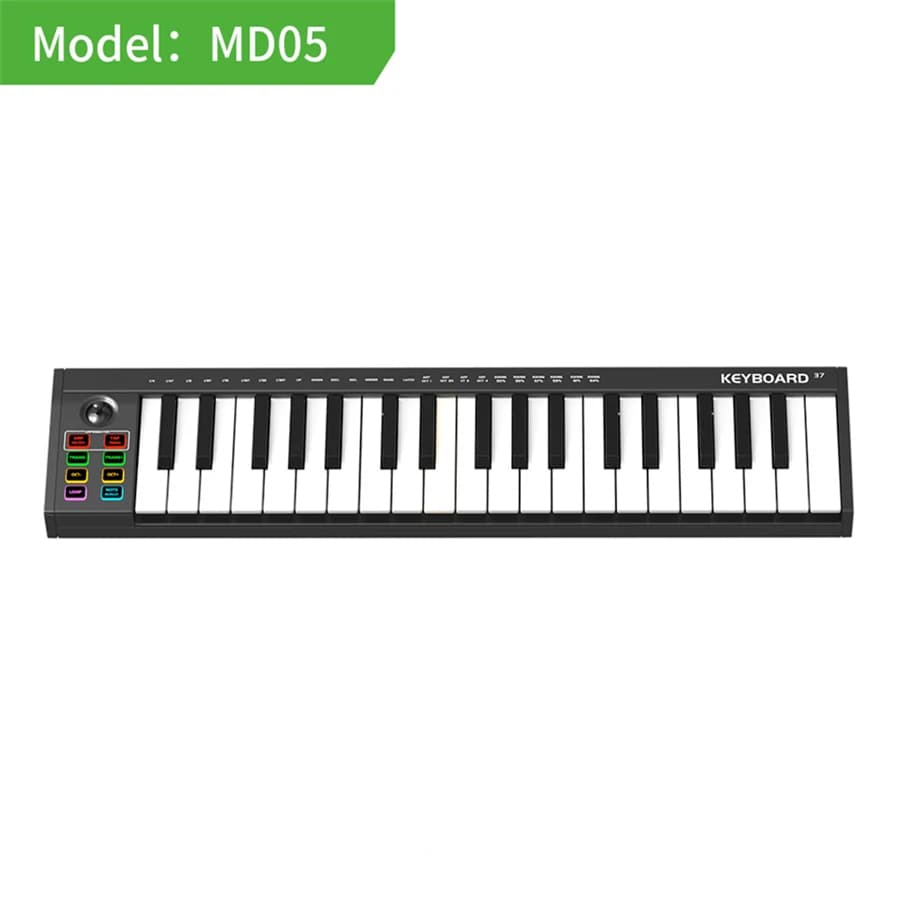 Tastiera MIDI 37 Tasti, Controller MIDI USB, Tastiera in ABS con Integrazione DAW, 8 Drum Pads, 8 Manopole, Perfetta per la Produzione Musicale