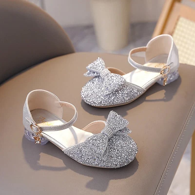 Sandali Casual Eleganti con Fiocco per Bambina 2026 - Scarpe Estive Comode con Cristalli per Studentesse, Moda Passerella, Scarpe da Principessa per Neonata
