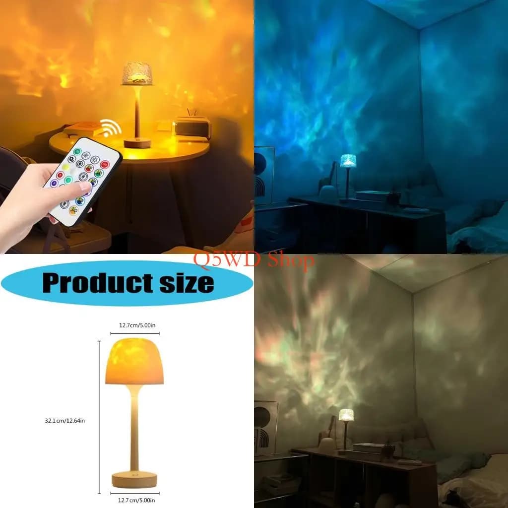 Q5WD 3/16 Colori Luce Notturna Atmosfera Lampada da scrivania Lampada da lettura ricaricabile Decorazione della stanza per e