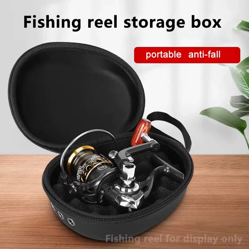 15.5cm Black Protective Cover Box Outdoor EVA Waterproof Fishing Tool Box With Spindle
