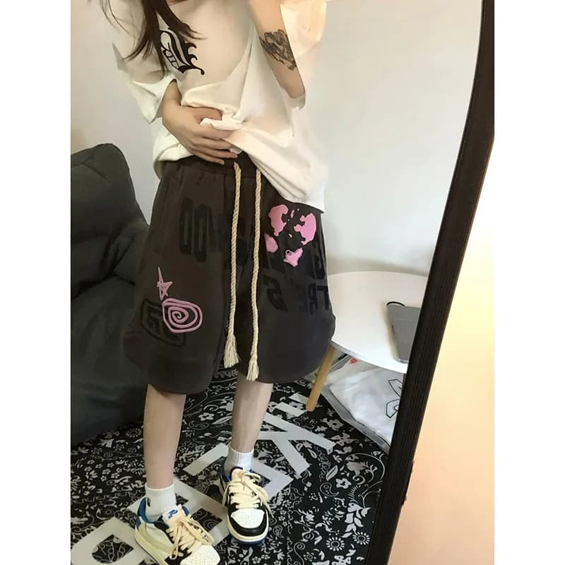plus Size 300 Pounds American Retro Women's Shorts Loose Slimming Design Trendy Five-Part Sports Pants Summer Commute Style