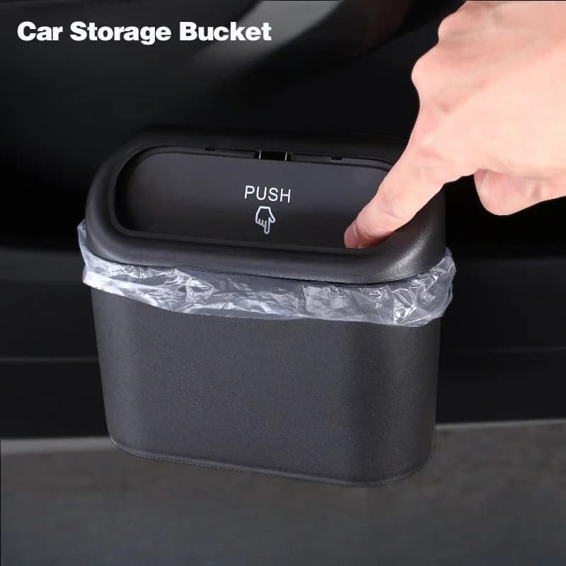 Cestino Portatile da Appendere per Auto, Mini Pattumiera con Coperchio, per Auto, Ufficio, Casa, Accessori Contenitore Auto