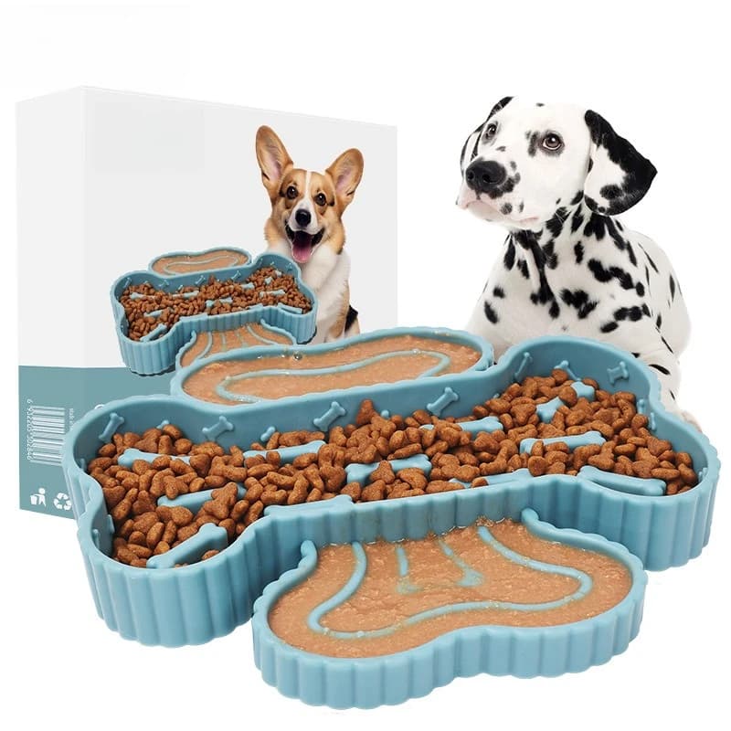 Ciotola per mangiatoia lenta per cani TPR con ventosa Piatto per alimenti per animali domestici anti soffocamento per tappetino per leccare cibo secco e bagnato