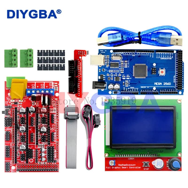 Mega 2560 R3 Mega2560 REV3 + Controller RAMPS 1.4 + RAMPS1.4 LCD 12864 LCD per kit stampante 3D