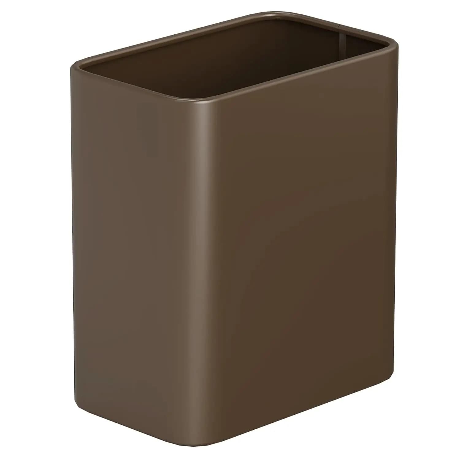 Cestino per Bagno, 2,1 Galloni, Apertura Superiore, Metallo Marrone, Acciaio Inossidabile, Moderno, Ideale per Bagno, Camera da Letto, Ufficio Domestico, Toilette, Camper