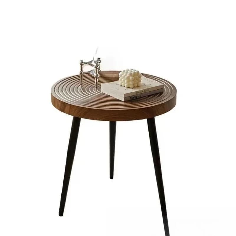 Light luxury annual rings retro living room coffee table small table simple modern round small coffee table home sofa