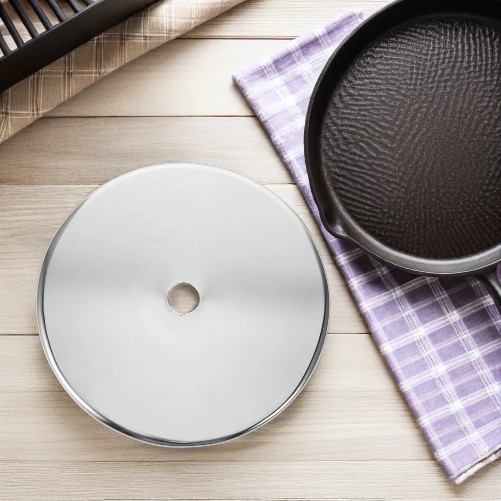 Anello Diffusore di Calore in Acciaio Inox per Piano Cottura a Induzione, Adattatore da Tavolo Antispruzzo per Fornello Elettrico
