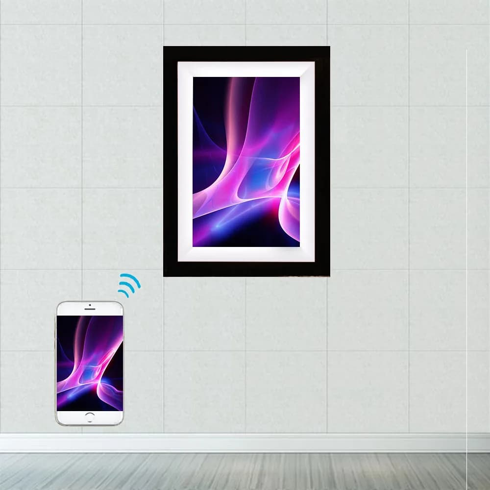 Cornice digitale Cloud in legno WiFi Display touch screen Smart HD IPS da 10,1 pollici con rotazione automatica condividi foto tramite Frameo