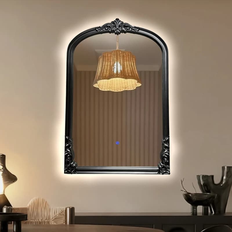 European retro hollow carved bathroom mirror art photo frame decorative mirror