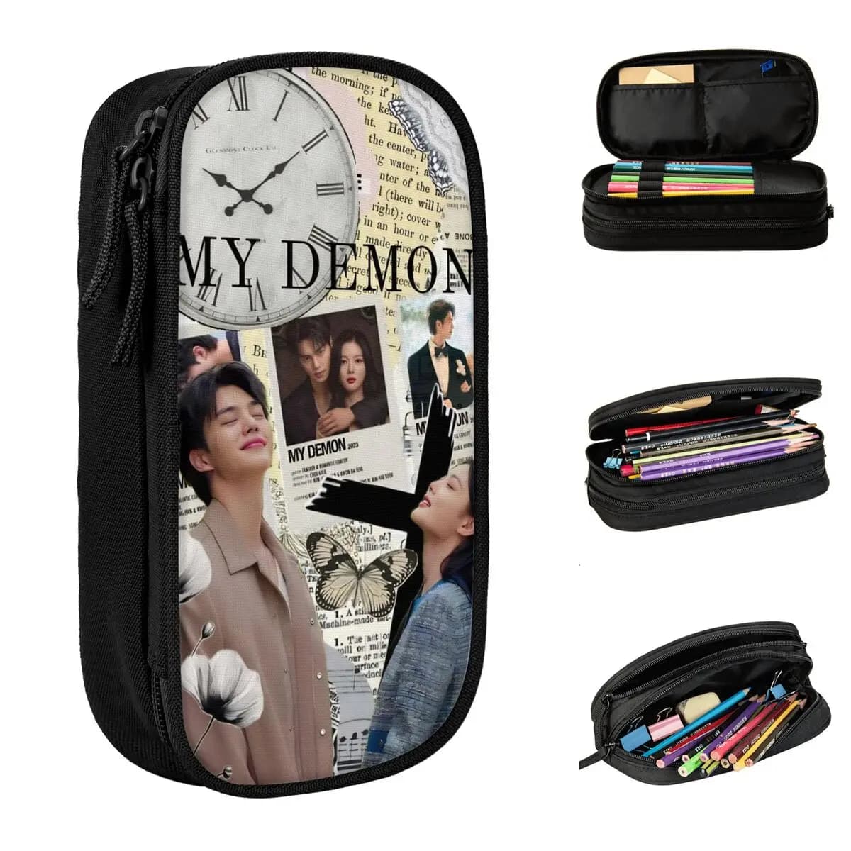 Song Kang My Demon Actor Astuccio per matite Ritorno a scuola Astucci per matite Tela Moda per bambini Astuccio portatile Materiale scolastico
