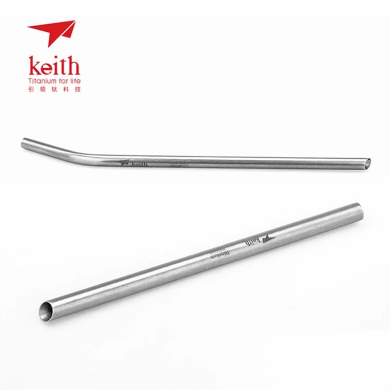 Keith Titanio Bere Paglia 21 cm Bend E Dritto Famiglia Cannucce per Bevande Campo di Escursione di Grado Alimentare Bevanda di Paglia Con Acqua Pulita pennello