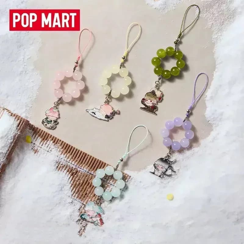 POP MART DIMOO Kawaii Anime Action Figure Ciondolo con perline Serie 'Storie nella tazza' Scatola cieca Giocattolo misterioso a sorpresa