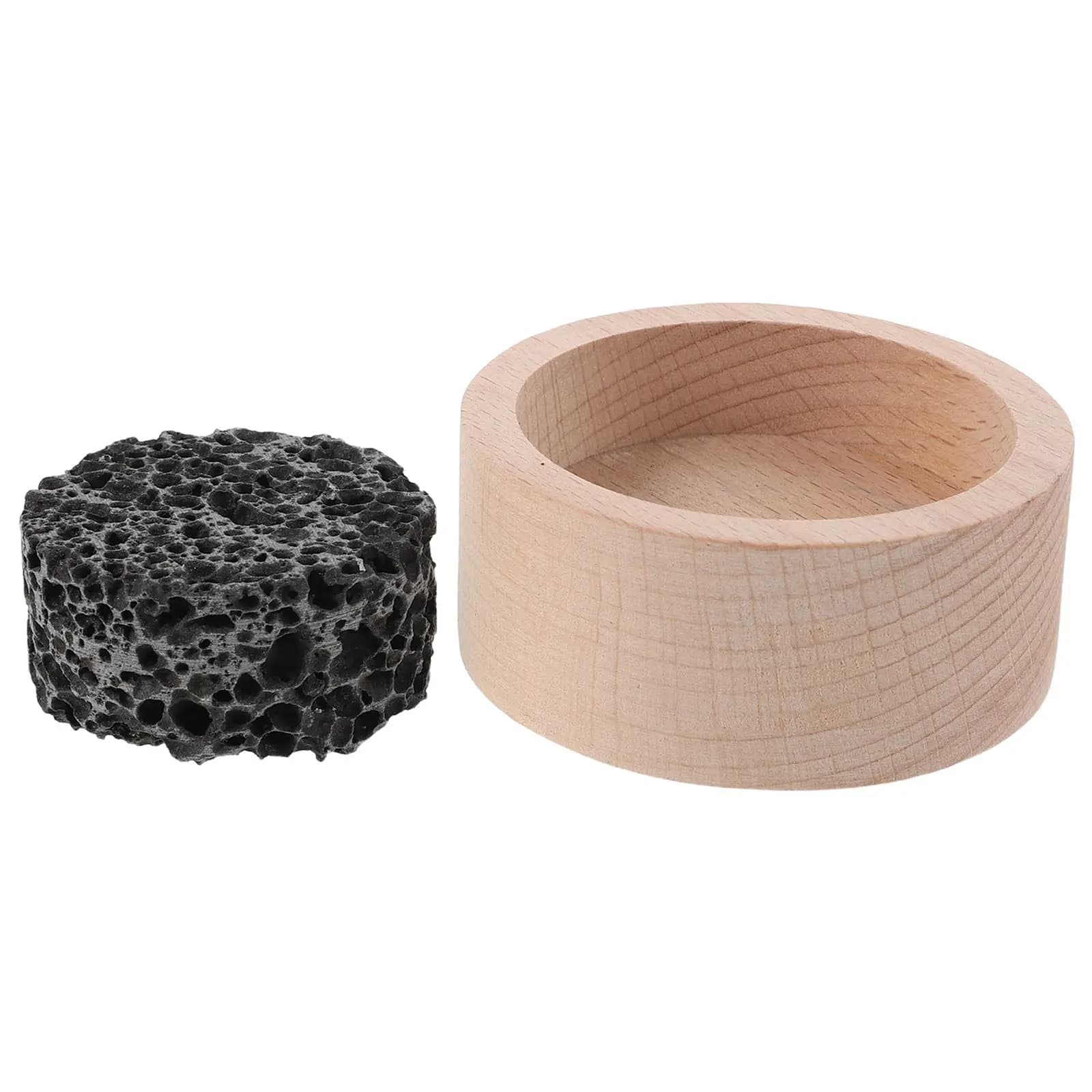 Diffusore di Oli Essenziali in Pietra Lavica con Base in Legno Naturale, Diffusore Passivo in Pietra Vulcanica per Aromaterapia, per Camera da Letto, Ufficio, Yoga
