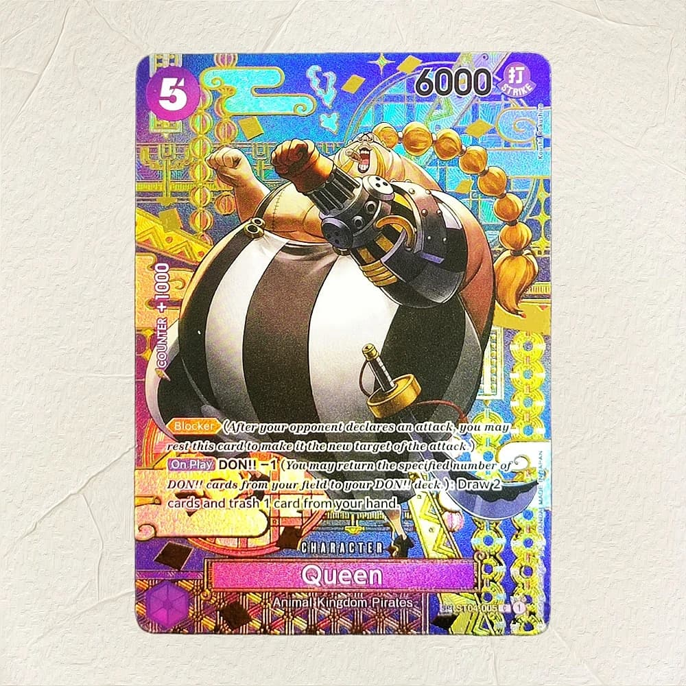 One Piece Queen ST04-015 SP Card English Version Holographic Texture Cards Perfect Condition DIY Premium Anime Collection Card