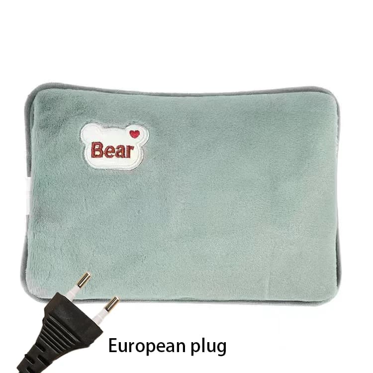Borsa termica invernale con spina standard europea, borsa per acqua calda riutilizzabile in peluche, borsa per acqua calda elettrica ricaricabile.