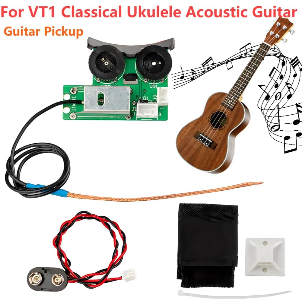 FAI DA TE Chitarra Preamplificatore Pickup Coda Chiodo Pickup Equalizzatore Sistema per VT1 Classica Ukulele Chitarra Acustica EQ Scatola Elettrica Equalizzatore