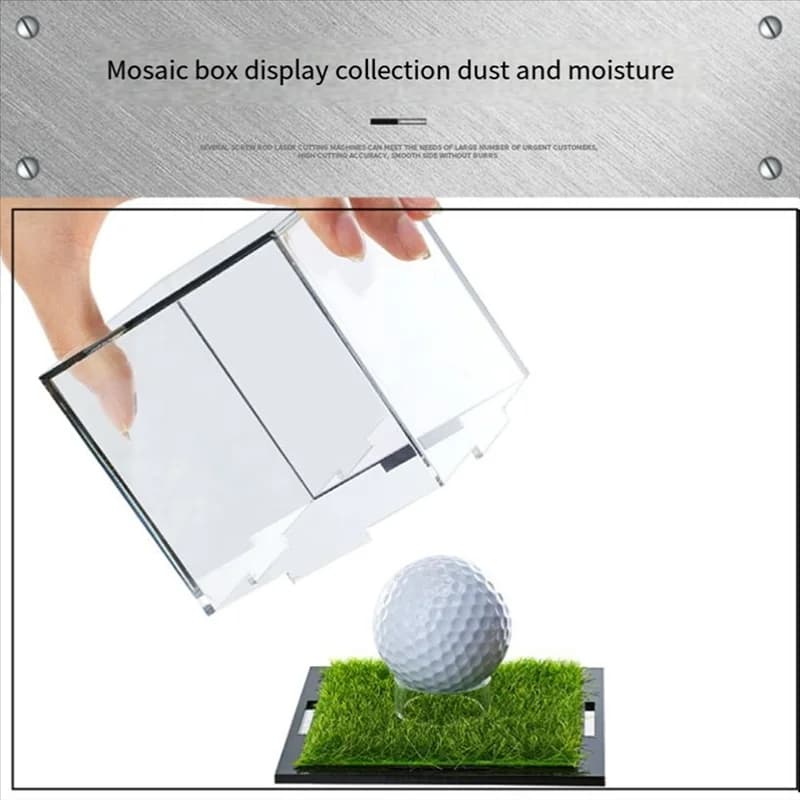ABHS-Vetrina per palline da golf, Vetrina quadrata per palline da golf, Scatola commemorativa, Scatola portaoggetti con specchio acrilico