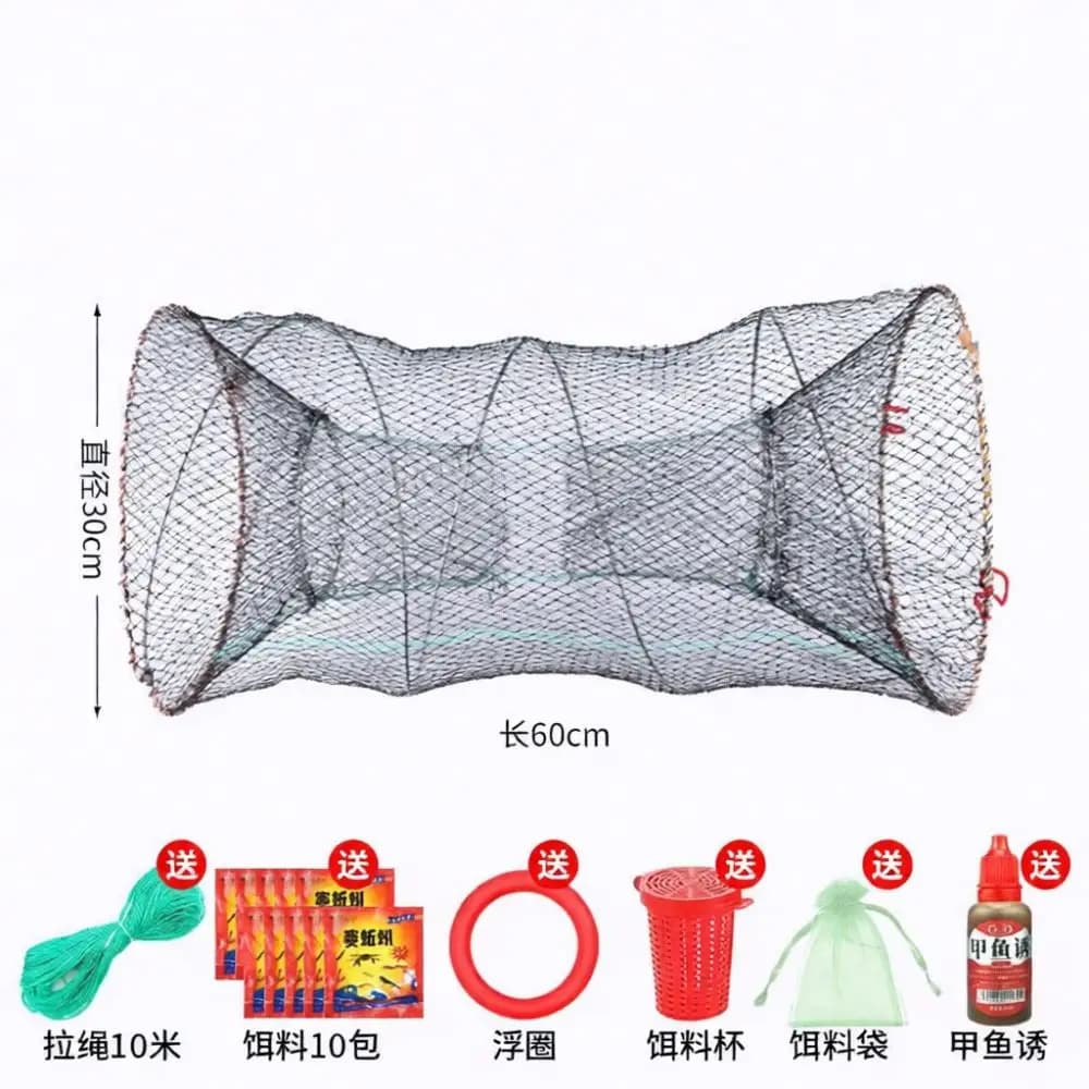 Portable Steel Fishing Net Cage Trap Collapsible Mesh For Catching Crayfish Turtle Crab Fish Outdoor Fishing Tackle
