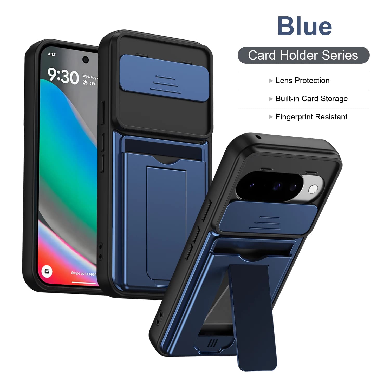 Armor Shockproof Phone Case Lens Protective Camera Cover Card Holder Slot Wallet Stand for Google Pixel 10Pro 11Pro 11 Pro XL