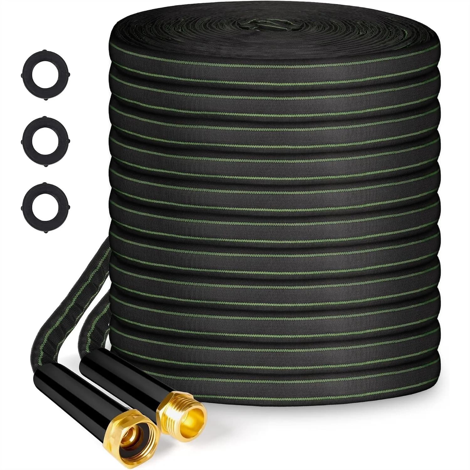 Garden Hose 50ft Flexible Non-Expandable Water Hose with 3/4" Aluminum Fittings, Lightweight Kink-Free Leakproof for Outdoor