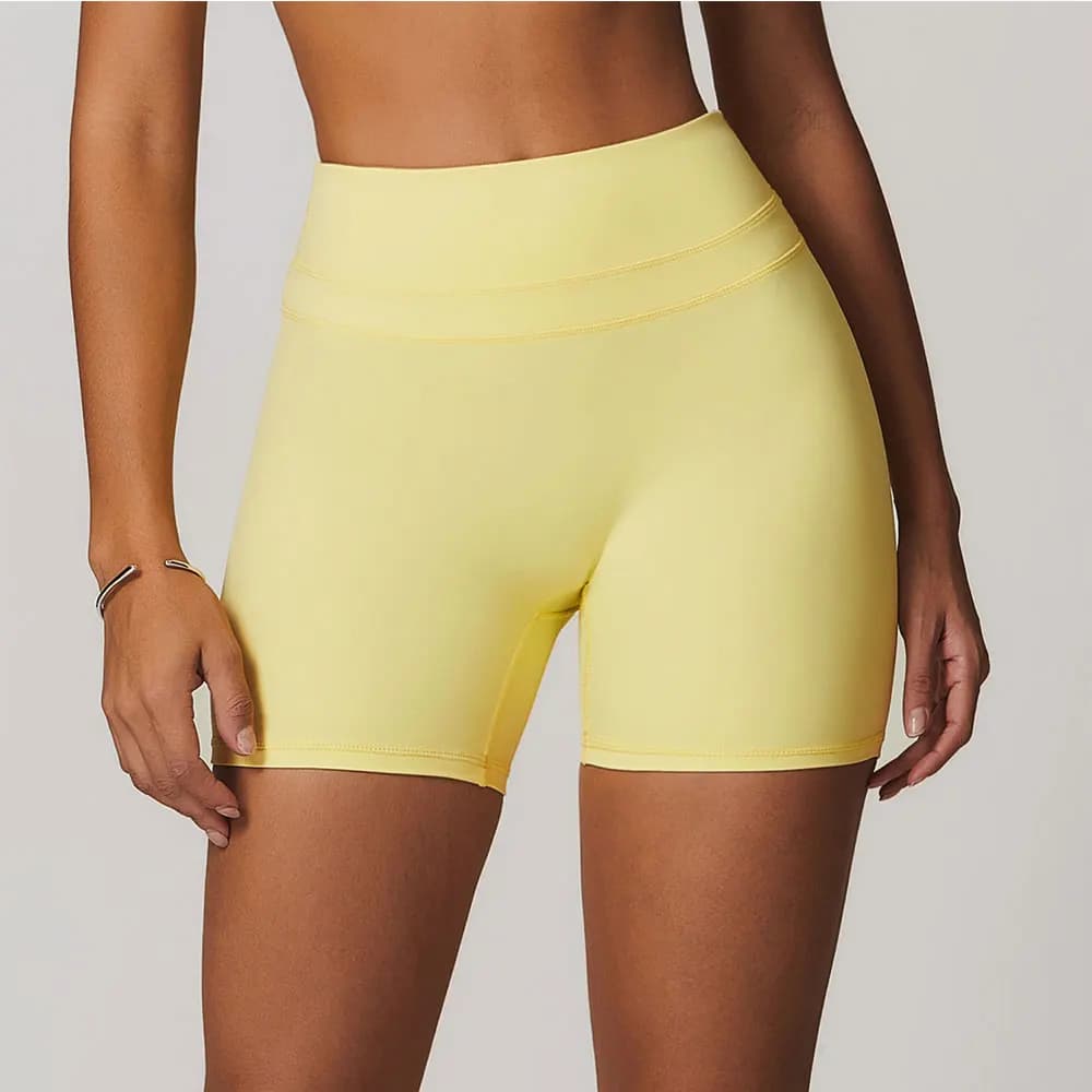 JUREN Women's High Waist Sports Shorts, Breathable Yoga Shorts, Women's Shorts for Fitness, Cycling and Gym