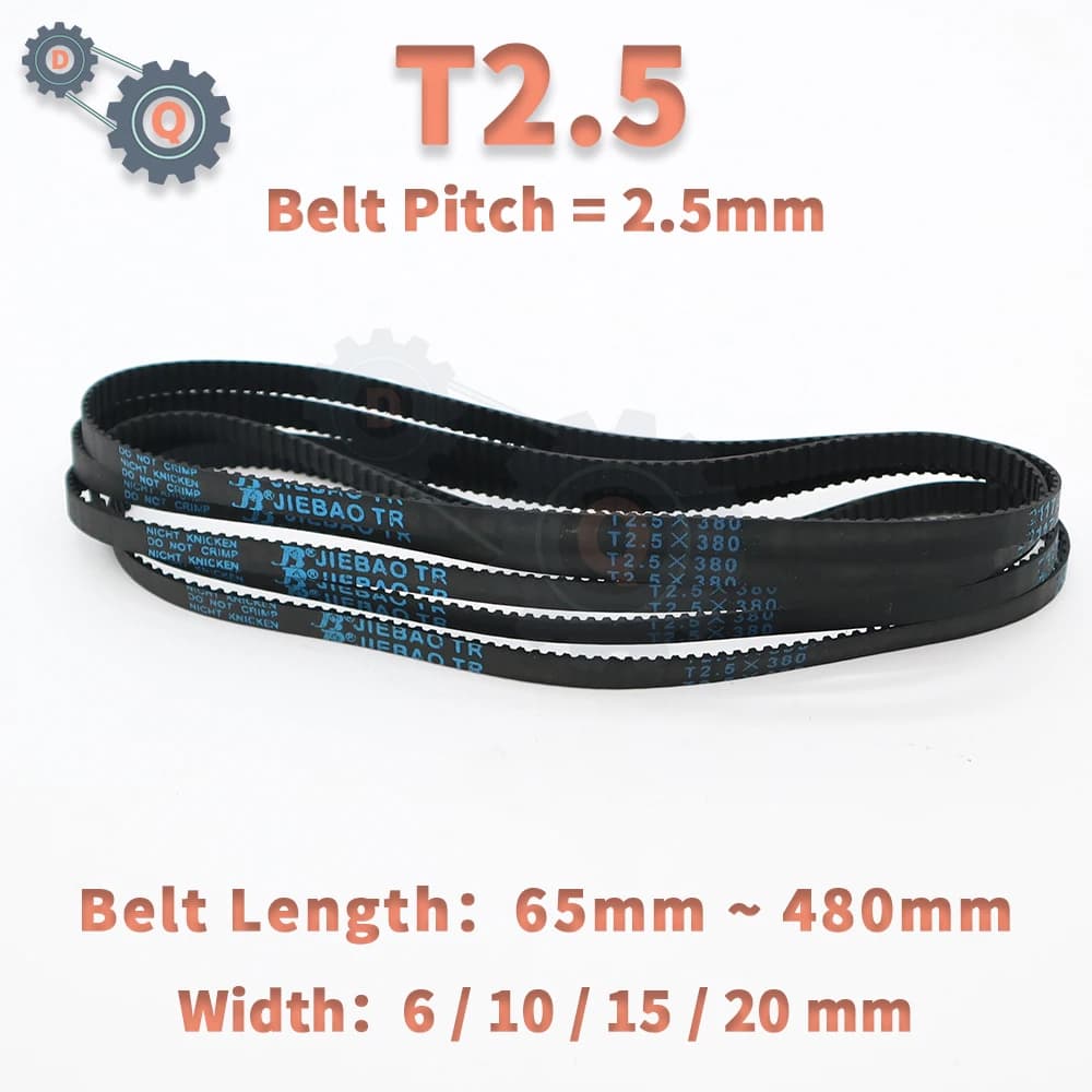 Cinghia dentata T2.5 Lunghezza da 65 mm a 480 mm T2.5 Passo cinghia 2,5 mm Larghezza 6/10/15/20 mm Cinghia sincrona Cinghia ad anello chiuso in gomma T2.5