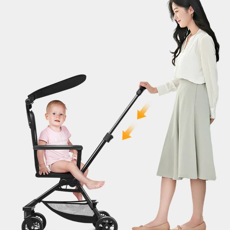 Passeggino reversibile EG30, passeggino pieghevole leggero, carrozzina compatta a quattro ruote, carrozzina da viaggio portatile per bambini
