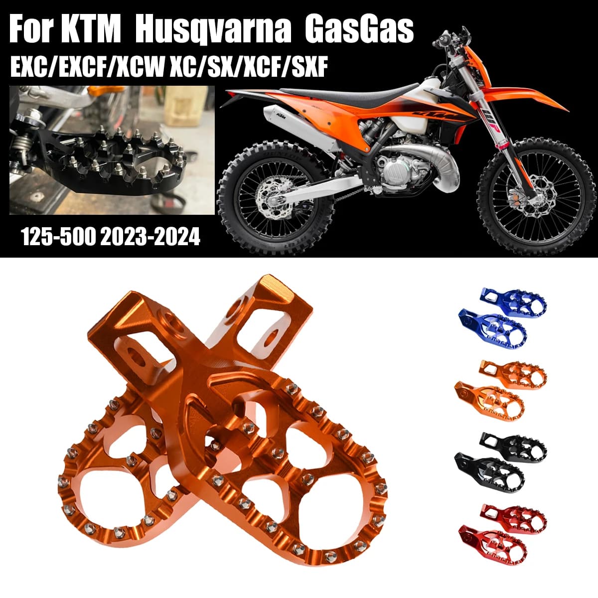 XCMT Moto Forgiato Poggiapiedi Pedana Pedane Per GasGAS GAS GAS EC EX MC 125 250 300 250F 350F 450F ECF EXF MCF 2024