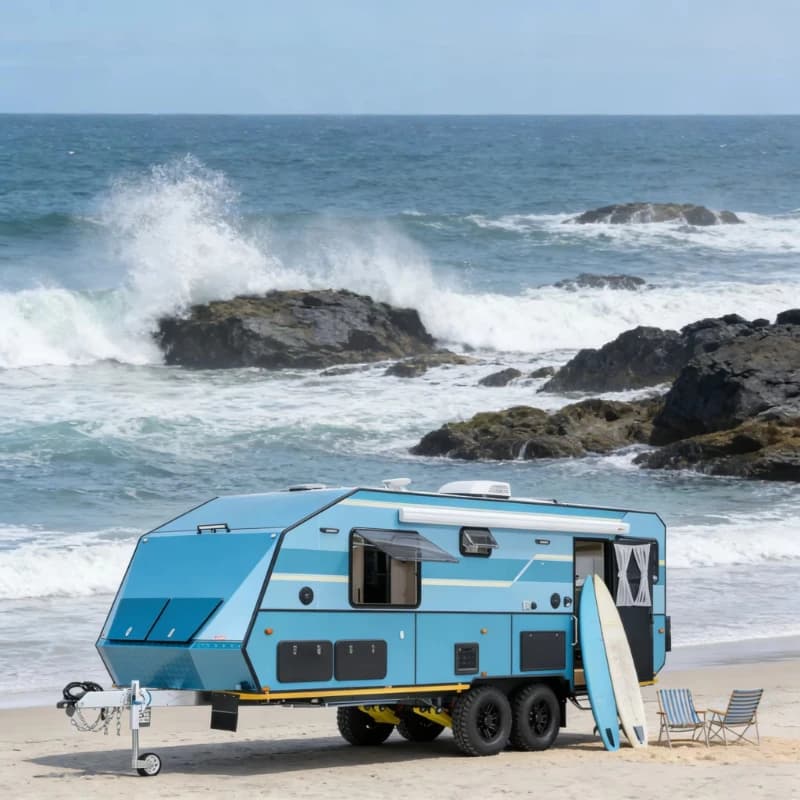Roulotte da Campeggio Personalizzata Pieghevole, Caravan Portatile a Montaggio Rapido, Rimorchio da Viaggio per Esterni con Tenda per 2-4 Persone