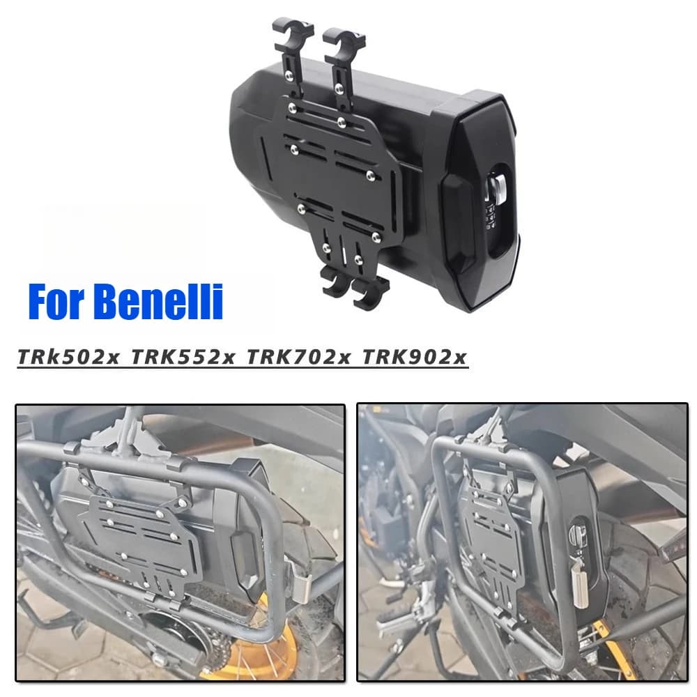 For Benelli TRK 502x 552X 702X 902X Motorcycle Side Tool Box Waterproof Toolbox Side First-aid/ Breakdown kit Password Unlock