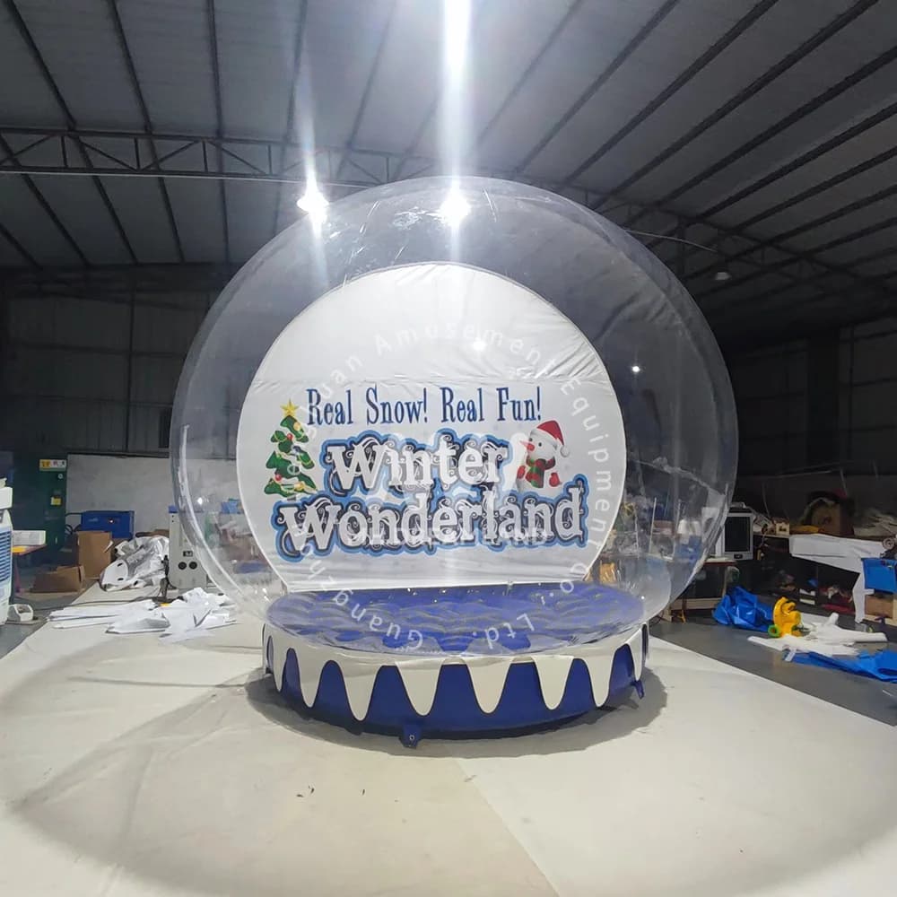 Outdoor Inflatable Snow Globe Bubble House PVC Christmas Decoration Crystal Balls Inflatable Snowball Tent For Sale