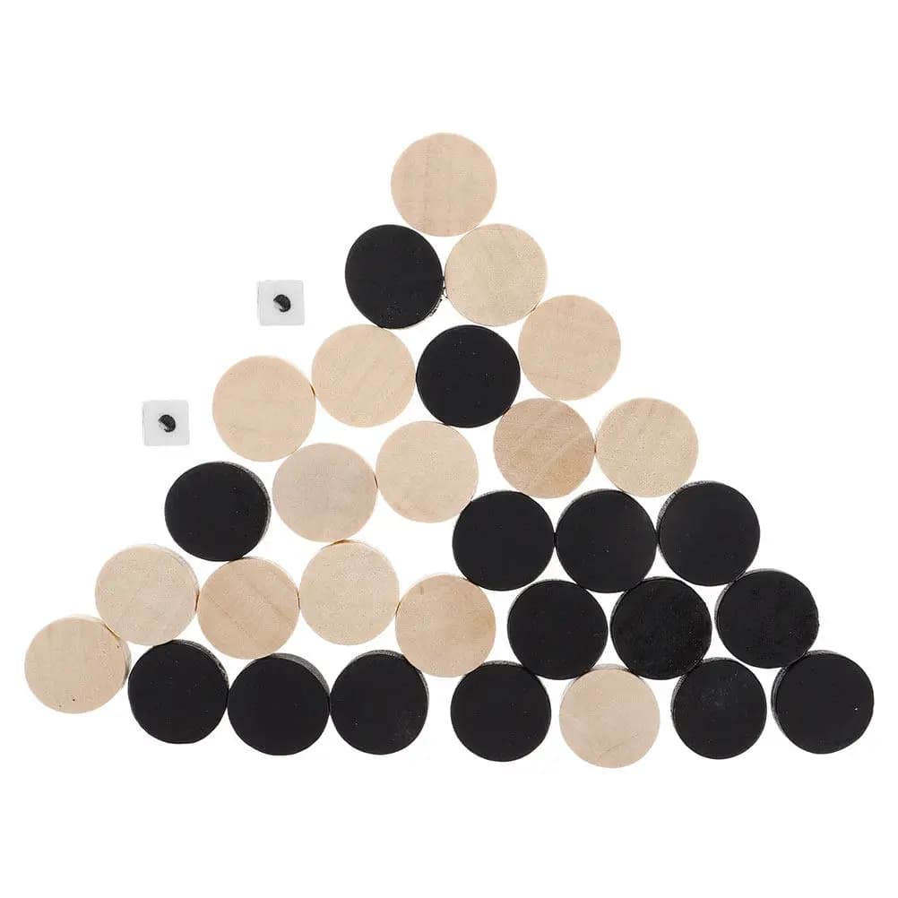 Set da 60 Pezzi Durevoli per Backgammon e Dama, con Scacchiera Magnetica Portatile e Pezzi in Legno