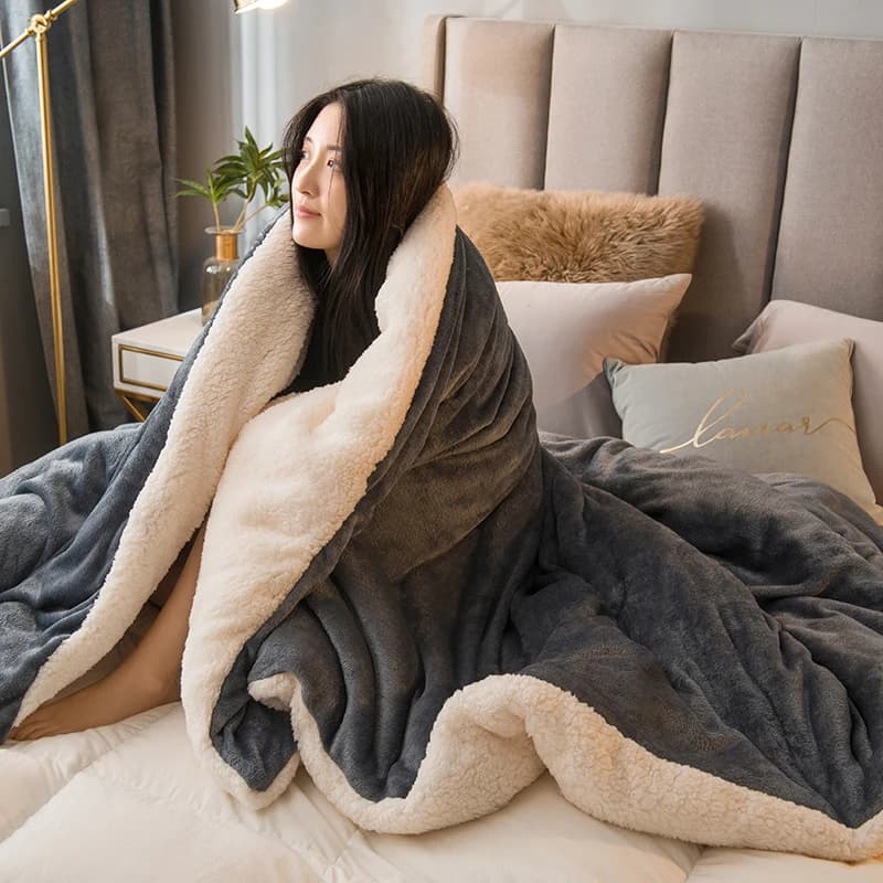Coperta invernale calda in flanella, lenzuolo matrimoniale grande in piumino a doppia faccia, coperta per letto matrimoniale