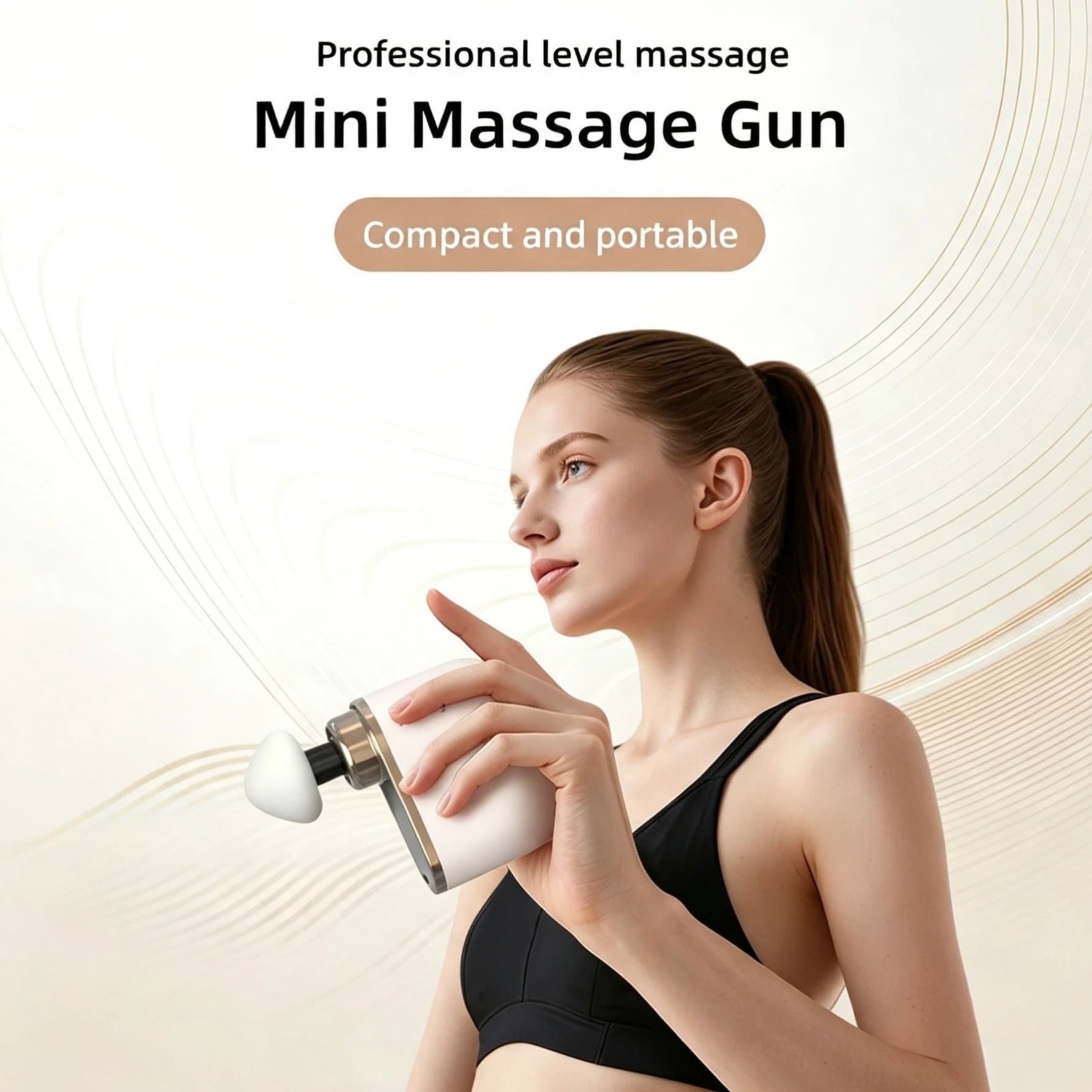 Mini Professional Massage Gun Portable for Deep Massage with Intelligent Pressure Sensor, Silent for Gym, Travel, Office