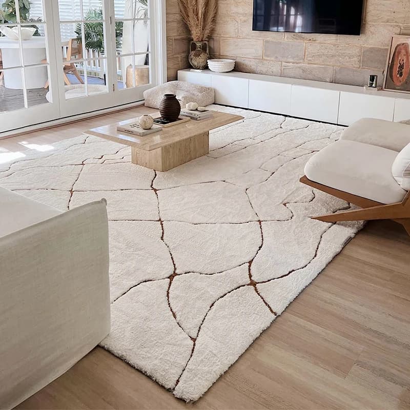 2025 New Luxury Living Room Carpet Thick Simple Bedroom Rugs Beige Cream Style Large Customize Home Decor Area Rug Villa Carpets