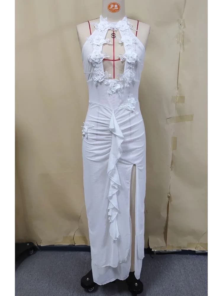 One Piece Summer Cover Ups Women Swimsuit Sleeveless Robes Bathing Suit 2026 New Beach Holiday Solid White Maxi Dresses Cover-Up