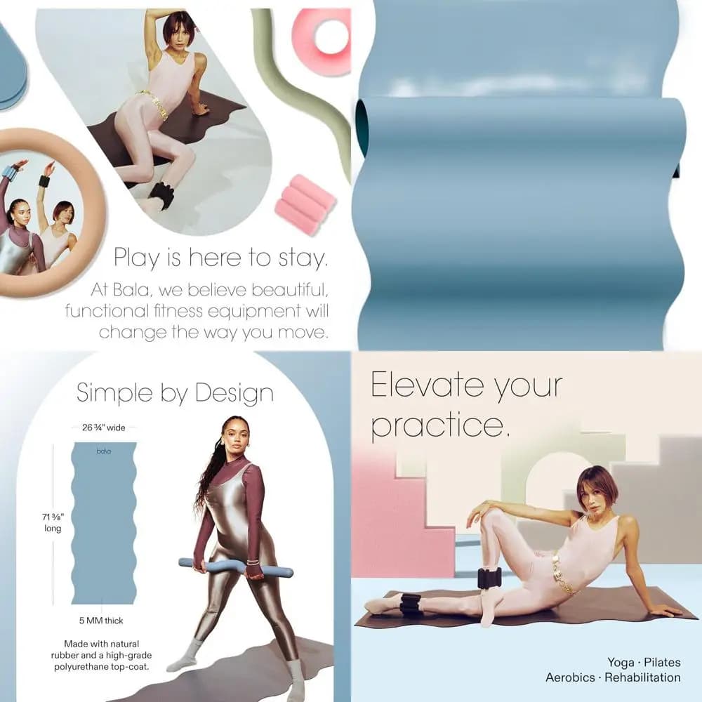 Yoga mat for home gym: anti-slip mat for workouts, stretching, pilates, aerobics and fitness training