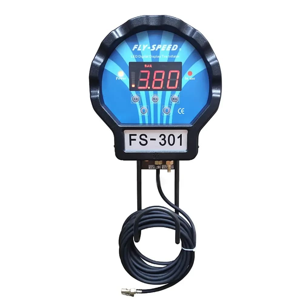Compressore d'Aria per Pneumatici Auto FS-301, 220V 40W 101Psi, Completamente Automatico, Montaggio a Parete, Display LED Digitale, Strumenti per Riparazione Pneumatici