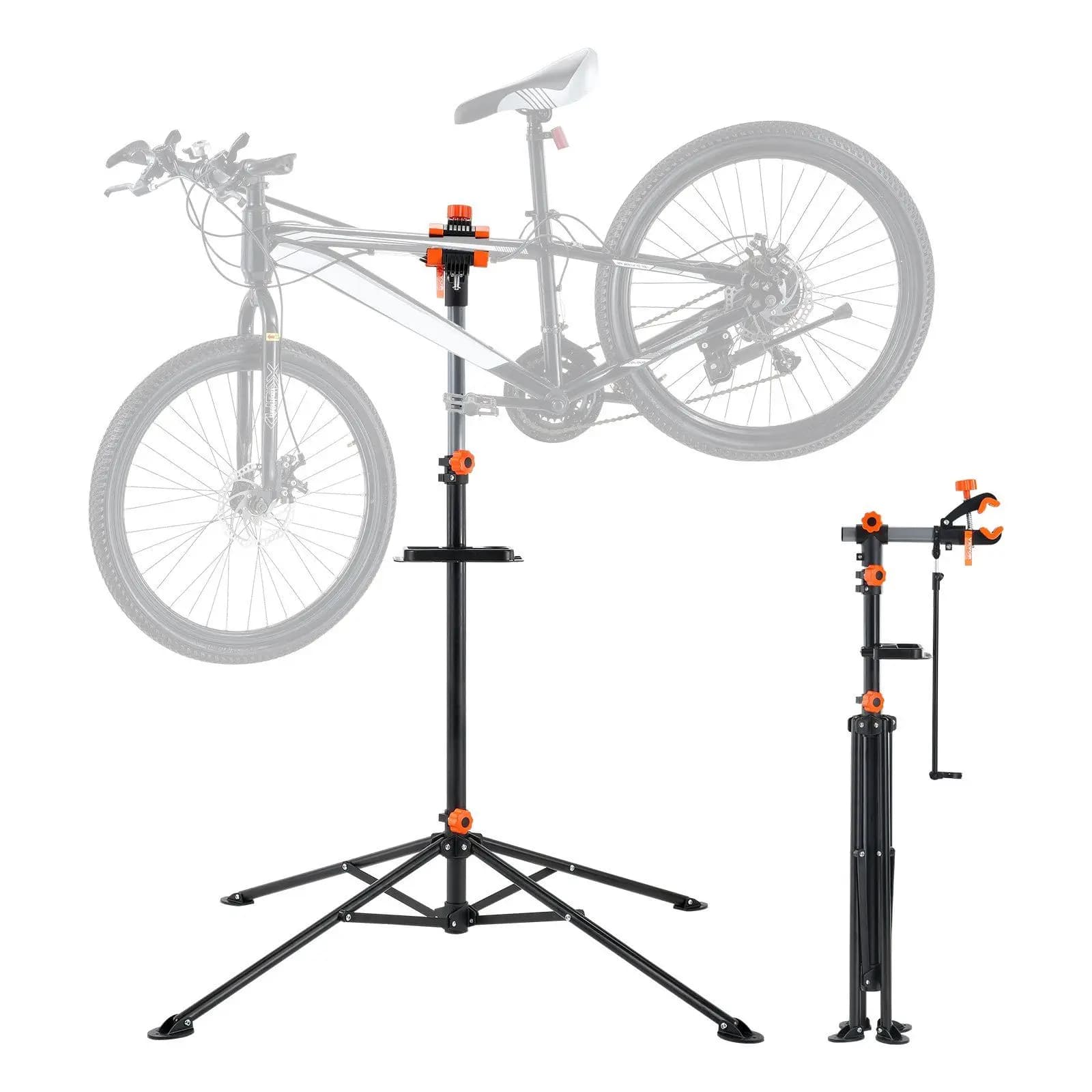 Supporto per Riparazione Bici 80 lbs in Acciaio Resistente con Altezza Regolabile, Vassoio Magnetico e Braccio Telescopico Pieghevole